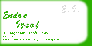 endre izsof business card