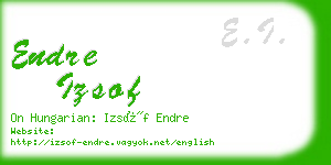 endre izsof business card